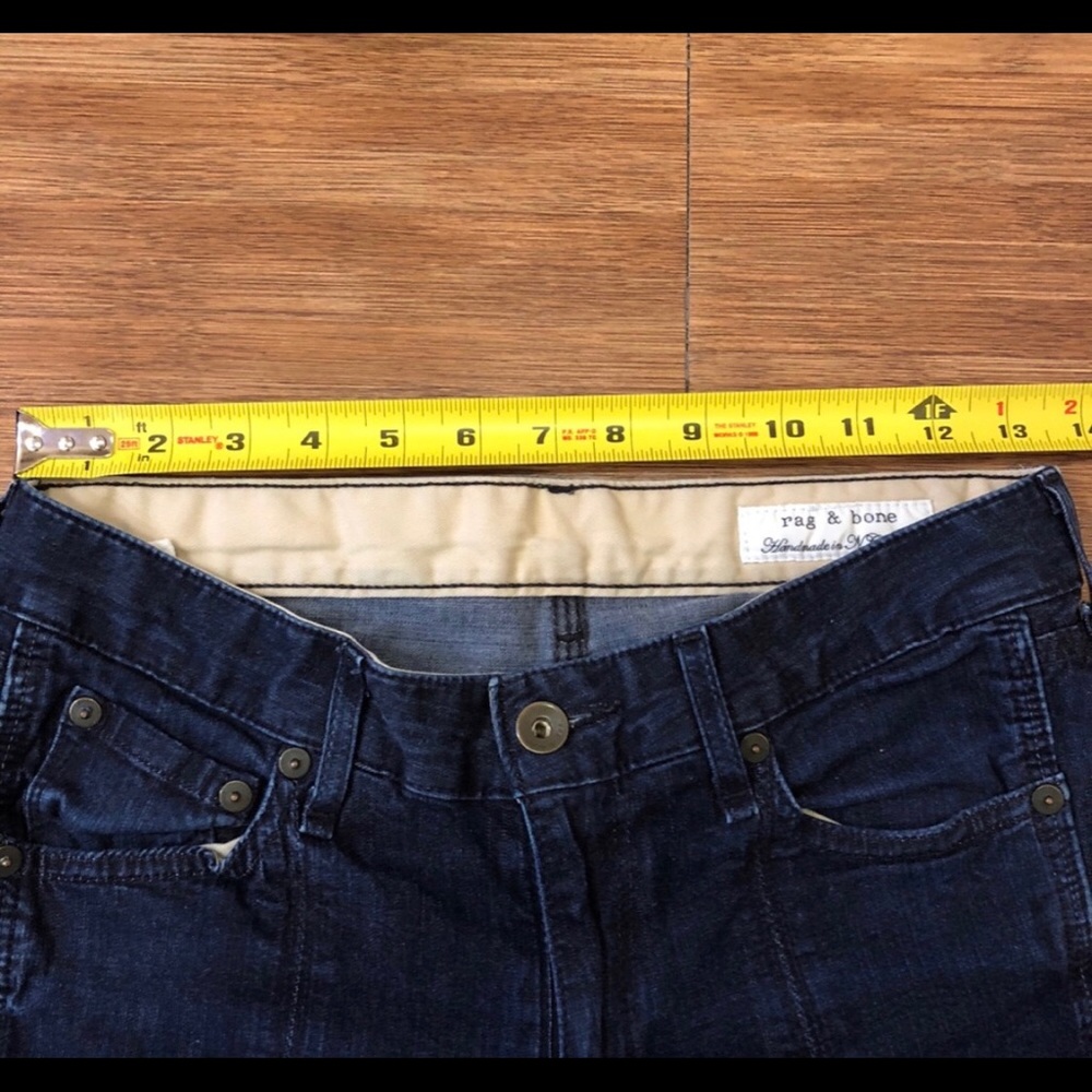 Pinstripe rag & bone skinny jeans 27 dark wash A5 - Picture 2 of 7